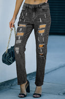 Gray Buttoned Pockets Distressed Jeans - ElectronX Plus