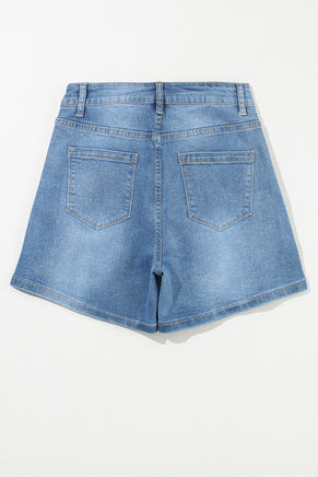 Ashleigh Blue Rhinestone Embellished Denim Shorts - ElectronX Plus