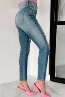 Blue Distressed Ripped Skinny Jeans - ElectronX Plus