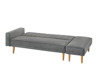 3 Seater Fabric Sofa Bed with Ottoman - Light Grey - ElectronX Plus