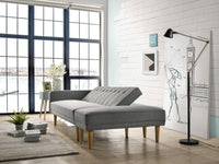 3 Seater Fabric Sofa Bed with Ottoman - Light Grey - ElectronX Plus