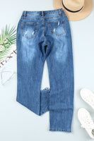 Buttoned Pockets Distressed Jeans - ElectronX Plus