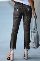 Black Distressed Boyfriend Denim Pants - ElectronX Plus