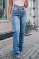 Dusk Blue Pearl Boot Cut Denim Jeans - ElectronX Plus