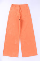 Orange Acid Wash High Waist Wide Leg Jeans - ElectronX Plus