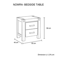 4 Pieces Bedroom Suite in Solid Wood Veneered Acacia Construction Timber Slat Double Size Oak Colour Bed, Bedside Table & Tallboy - ElectronX Plus